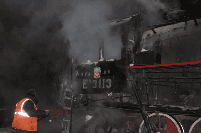 В Перми кочегар устроил пожар в американском ретропоезде времен Великой Отечественной войны