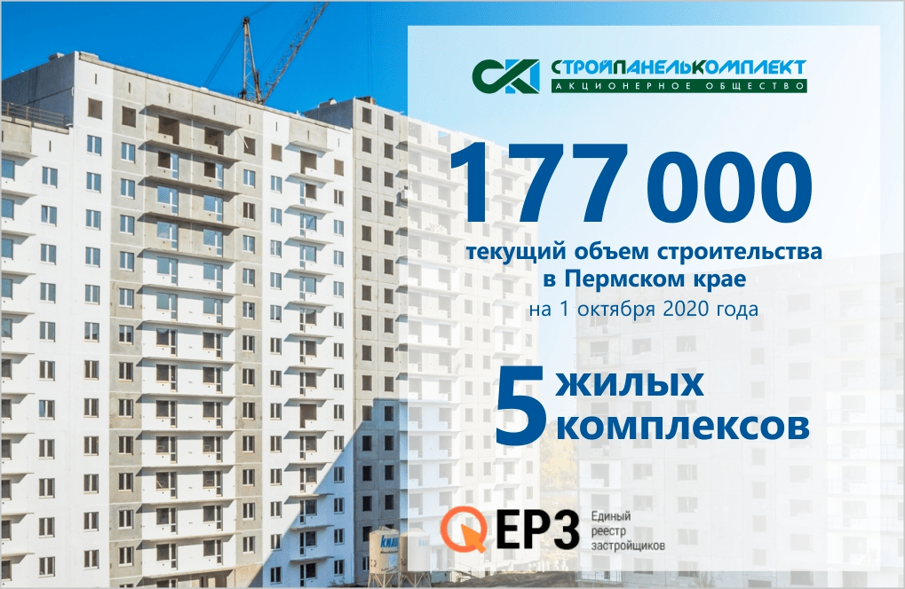 «СтройПанельКомплект» – крупнейший застройщик по объему строящегося жилья в Пермском крае *