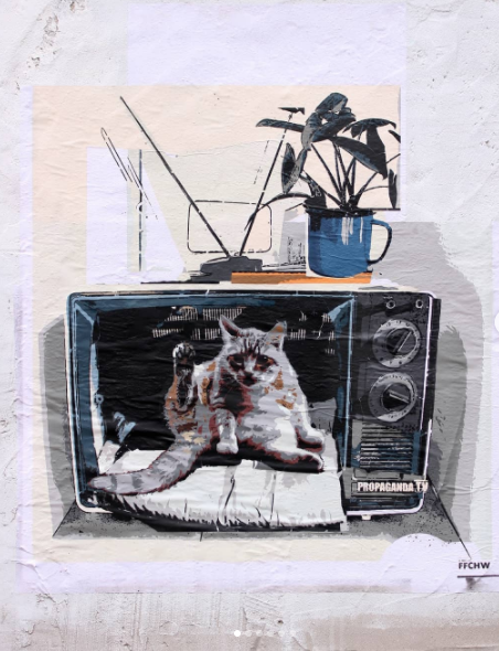 В Перми появился новый стрит-арт «кот в телевизоре»