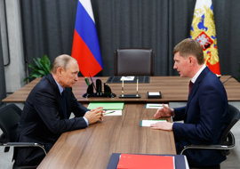 Завершилась рабочая встреча Владимира Путина и Максима Решетникова